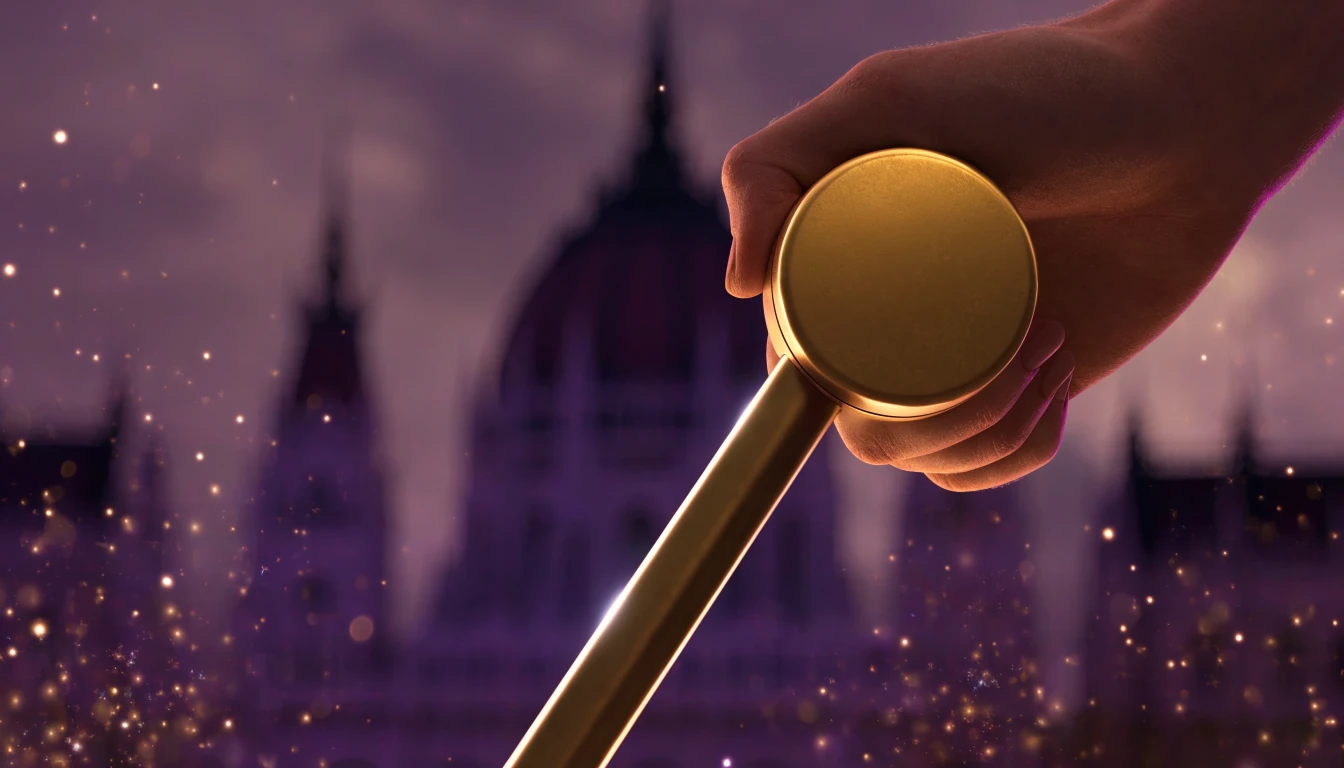 Vonzó kaszinó bónusz illusztráció Budapest parlamentjének sziluettjével